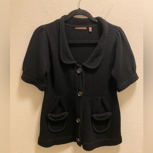 Anthropologie 525 America Short Sleeve Button Down Knit Cardigan - Picture 1 of 10